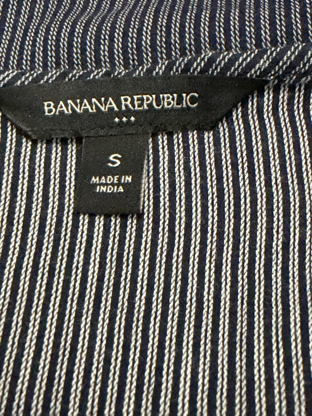 Banana Republic Blue White Striped Short Bell Sleeve Embroidered Top Size Small - Picture 6 of 8